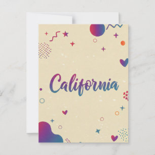 Carte postale californienne - Texte tendance