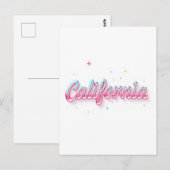 Carte postale californienne - Texte tendance (Devant / Derrière)