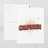Carte postale californienne - Texte tendance (Devant / Derrière)