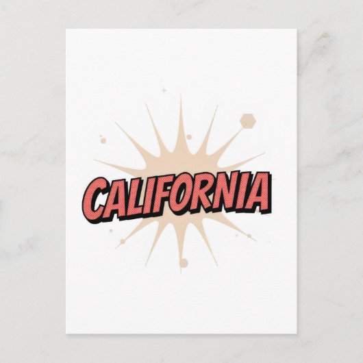 Carte postale californienne - Texte tendance (Devant)