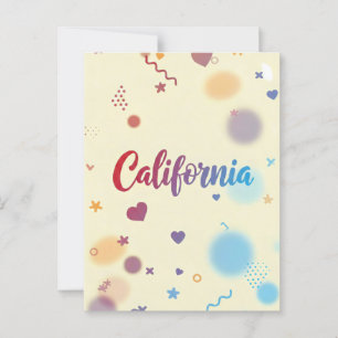 Carte postale californienne - Texte tendance