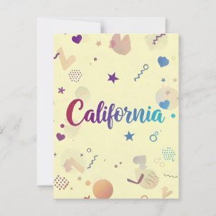 Carte postale californienne - Texte tendance