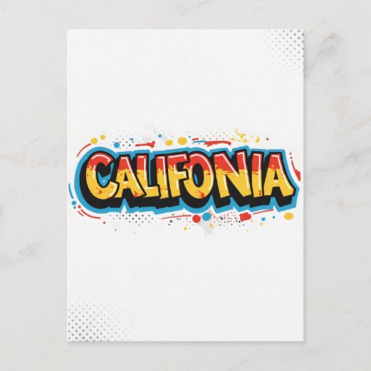 Carte postale californienne - Texte tendance (Devant)