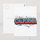 Carte postale californienne - Texte tendance (Devant / Derrière)