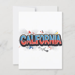 Carte postale californienne - Texte tendance
