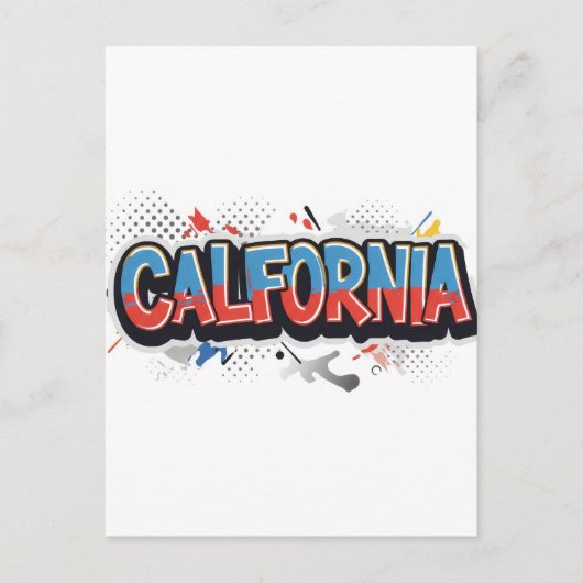 Carte postale californienne - Texte tendance (Devant)