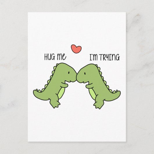 Carte Postale Câlin de dinosaure (Devant)