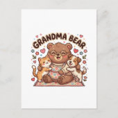 Carte Postale Câlin mignon de grand-mère ours (Devant)