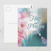 Carte Postale Câlins d'ange Prières Intention Aquarelle Belle (Devant / Derrière)