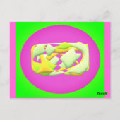 Carte Postale Câlins extra large design graphique rose jaune bla (Dos)