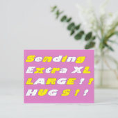 Carte Postale Câlins Extra Large dessin graphiques rose jaune bl (Debout devant)