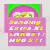 Carte Postale Câlins Extra Large dessin graphiques rose jaune bl (Devant / Derrière)