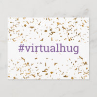 Câlins Virtuels Violet Hashtag Faux Confettis Doré