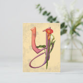 Carte Postale Calla Initial Y colorée (Debout devant)