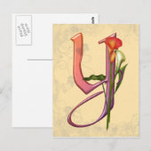 Carte Postale Calla Initial Y colorée (Devant / Derrière)