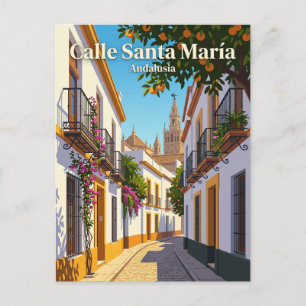 Carte Postale Calle Santa María, Séville Espagne