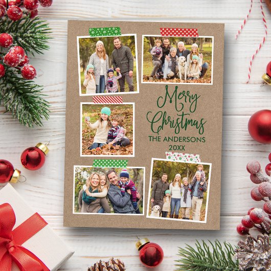 Carte Postale Calliage amusant Kraft Green Christmas Craft Bande