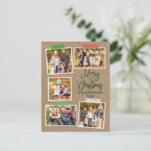 Carte Postale Calliage amusant Kraft Green Christmas Craft Bande (Debout devant)