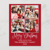 Carte Postale Calliage moderne amusant Noël Rouge 4 Photo (Devant)