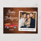 Carte Postale Calliage Plaid Craft Bande Thanksgiving Camion (Devant)