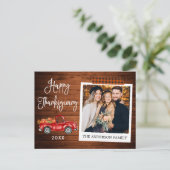 Carte Postale Calliage Plaid Craft Bande Thanksgiving Camion (Debout devant)