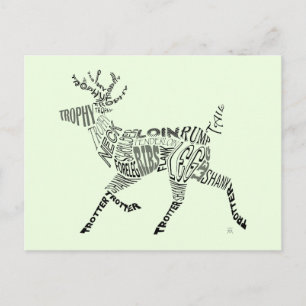 Carte Postale Calligramme des cerfs