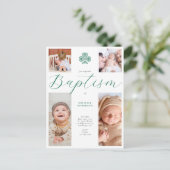 Carte Postale Calligraphie 4 Photo Cross Shamrock Baptême irland (Debout devant)