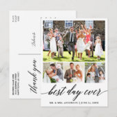 Carte Postale Calligraphie 4 Photo Meilleur Jour Merci (Devant / Derrière)