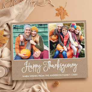 Carte Postale Calligraphie amusante 2 Photo Kraft Thanksgiving
