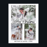 Carte Postale Calligraphie amusante 3 Photo Couple Noël<br><div class="desc">Script de calligraphie moderne Joyeux Noël Couple Photo Carte Postale - 3 Photos</div>