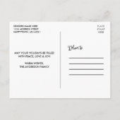 Carte Postale Calligraphie amusante Bois Joyeuses Vacances Bande (Dos)