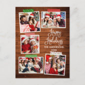 Carte Postale Calligraphie amusante Bois Joyeuses Vacances Bande (Devant)