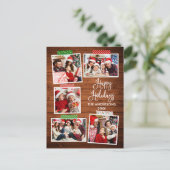 Carte Postale Calligraphie amusante Bois Joyeuses Vacances Bande (Debout devant)