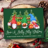 Calligraphie amusante Holly Jolly Gnomes de Noël V