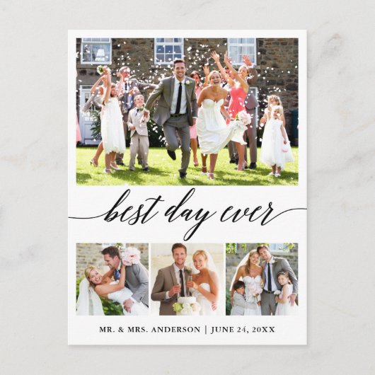 Carte Postale Calligraphie Best Day Ever 4 Merci photo (Devant)