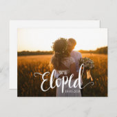 Carte Postale Calligraphie blanche Faire-part de mariage Elope (Devant / Derrière)