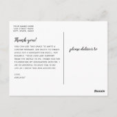 Carte Postale Calligraphie blanche Merci de diplôme photo (Dos)