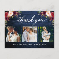 Calligraphie Bordeaux Mariage Bleu Bois Merci