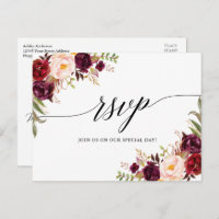 Calligraphie Bourgogne Mariage floral RSVP