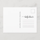 Carte Postale Calligraphie Chic Simple Mariage Enregistrer La Da (Dos)