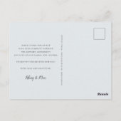 Carte Postale Calligraphie classique Script Mariage Photo Merci (Dos)