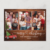 Carte Postale Calligraphie Coeur Bois 3 Photo Camion de Noël (Devant)