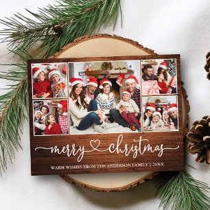 Carte Postale Calligraphie Coeur Bois Noël 5 Fête de la Photo