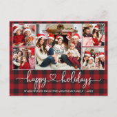 Carte Postale Calligraphie Coeur Joyeuses Vacances 5 Photo Rouge (Devant)