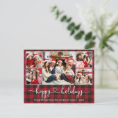 Carte Postale Calligraphie Coeur Joyeuses Vacances 5 Photo Rouge (Debout devant)