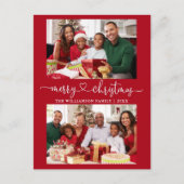 Carte Postale Calligraphie Coeur Joyeux Noël Rouge 2 Photo (Devant)