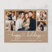 Carte Postale Calligraphie Coeur Joyeux Vacances Kraft 5 Photo (Devant)