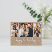 Carte Postale Calligraphie Coeur Joyeux Vacances Kraft 5 Photo (Debout devant)