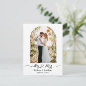 Carte Postale Calligraphie Cœur M. Mme. Arche Mariage Merci (Debout devant)