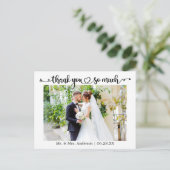 Carte Postale Calligraphie Coeur Mariage Merci tellement (Debout devant)